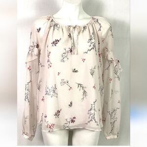 St. Tropez West Chiffon Blouse Peasant Style